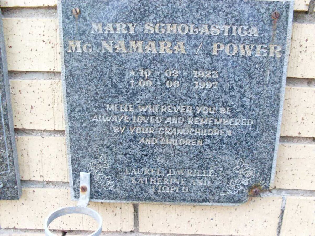 POWER Mary Scholastiga, Mc Namara 1923-1997