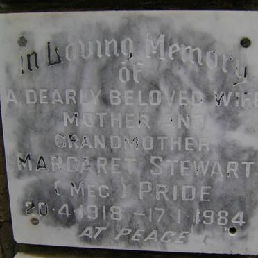 PRIDE Margaret Stewart 1918-1984