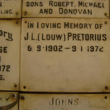 PRETORIUS J.L. 1902-1972