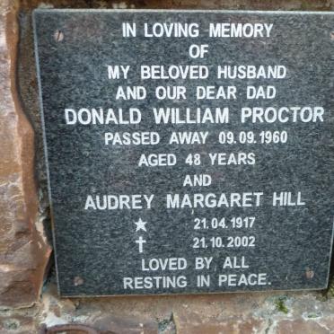 PROCTOR Donald William -1960 :: HILL Audrey Margaret 1917-2002