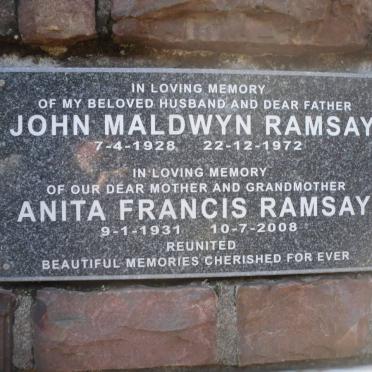RAMSAY John Maldwyn 1928-1972 &amp; Anita Francis 1931-2008