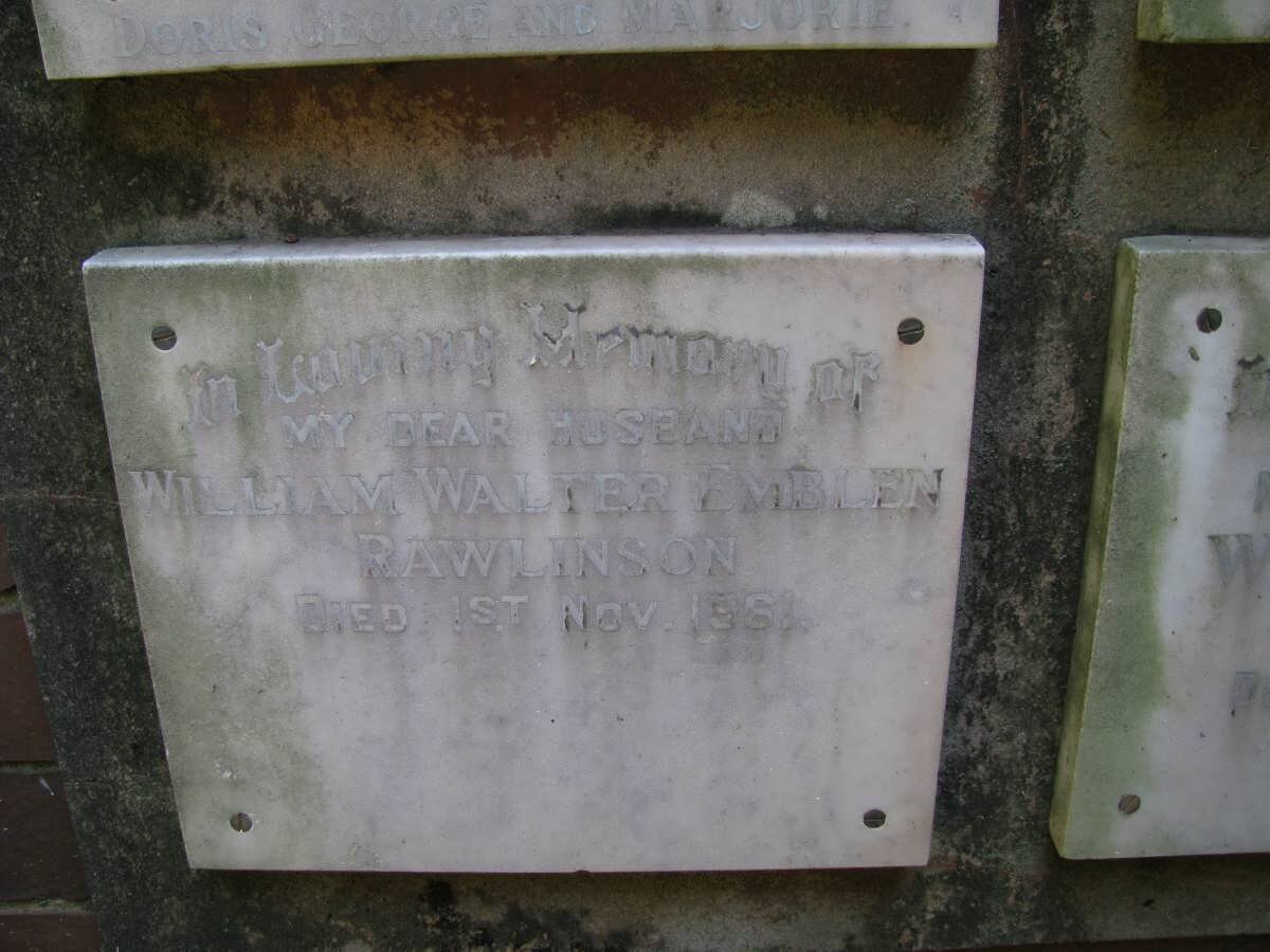 RAWLINSON William Walter Emblen -1961