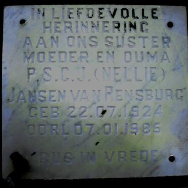 RENSBURG P.S.C.J., Jansen van 1924-1985