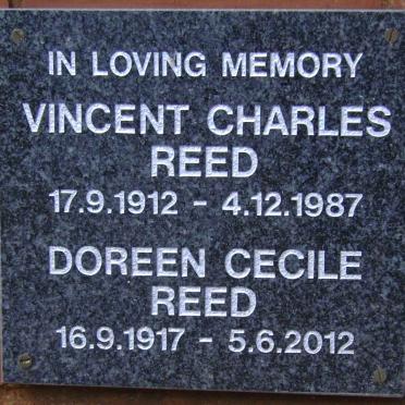 REED Vincent Charles 1912-1987 &amp; Doreen Cecile 1917-2012