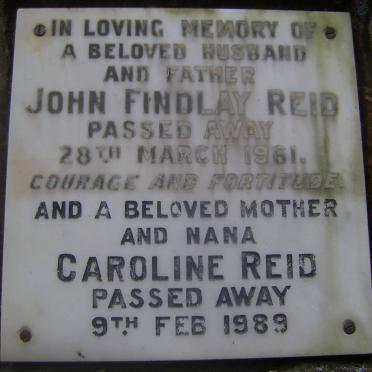 REID John Findlay -1961 &amp; Caroline -1989
