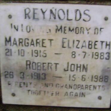 REYNOLDS Robert John 1913-1988 &amp; Margaret Elizabeth 1915-1983