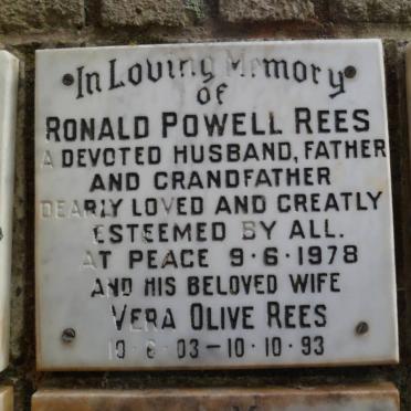 REES Ronald Powell -1978 &amp; Vera Olive 1903-1993