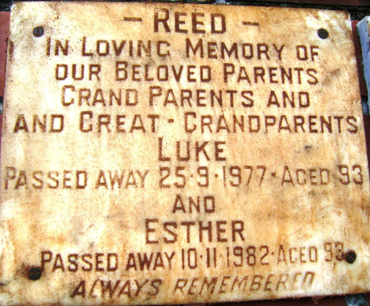 REED Luke -1977 &amp; Esther -1982