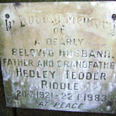 RIDDLE Hedley Tedder 1921-1983
