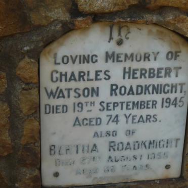 ROADKNIGHT Charles Herbert Watson -1945 &amp; Bertha -1955