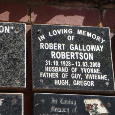 ROBERTSON Robert Galloway 1928-2009