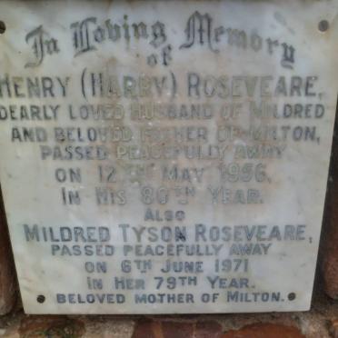 ROSEVEARE Henry -1956 &amp; Mildred TYSON -1971