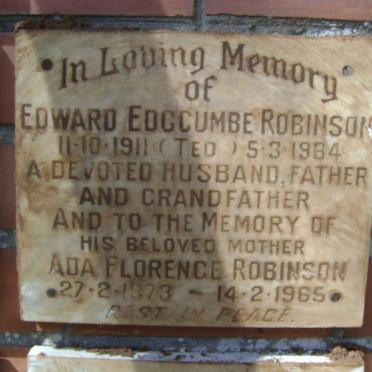 ROBINSON Ada Florence 1873-1965 :: ROBINSON Edward Edgcumbe 1911-1984 