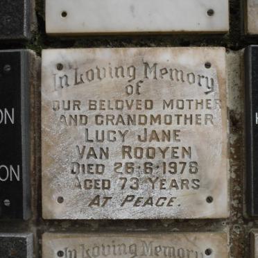 ROOYEN Lucy Jane, van -1978