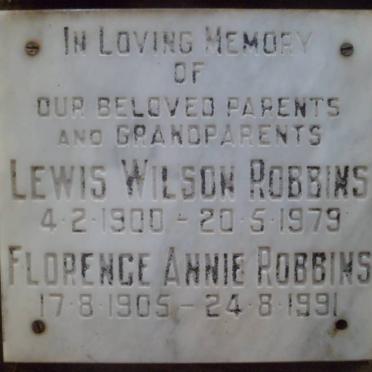 ROBBINS Lewis Wilson 1900-1979 &amp; Florence Annie 1905-1991