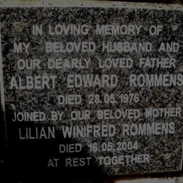 ROMMENS Albert Edward -1976 &amp; Lilian Winifred -2004