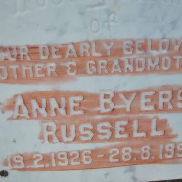 RUSSELL Anne Byers 1926-1990