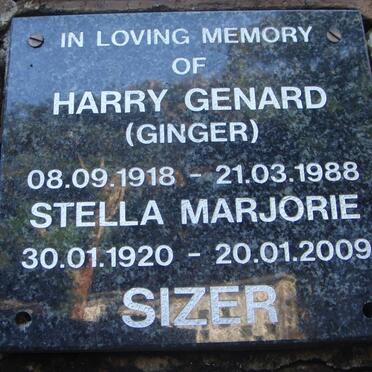 SIZER Harry Genard 1918-1988 &amp; Stella Marjorie 1920-2009