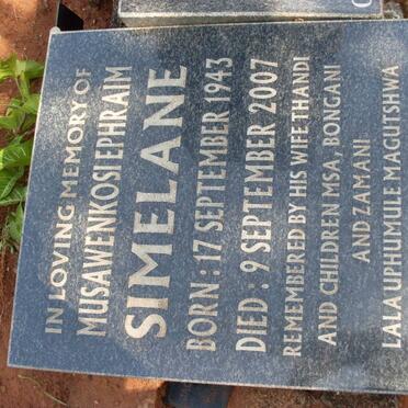 SIMELANE Musawenkosiephraim 1943-2007 