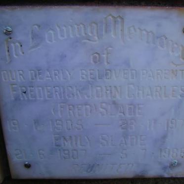 SLADE Frederick John Charles 1905-1977 &amp; Emily 1907-1986