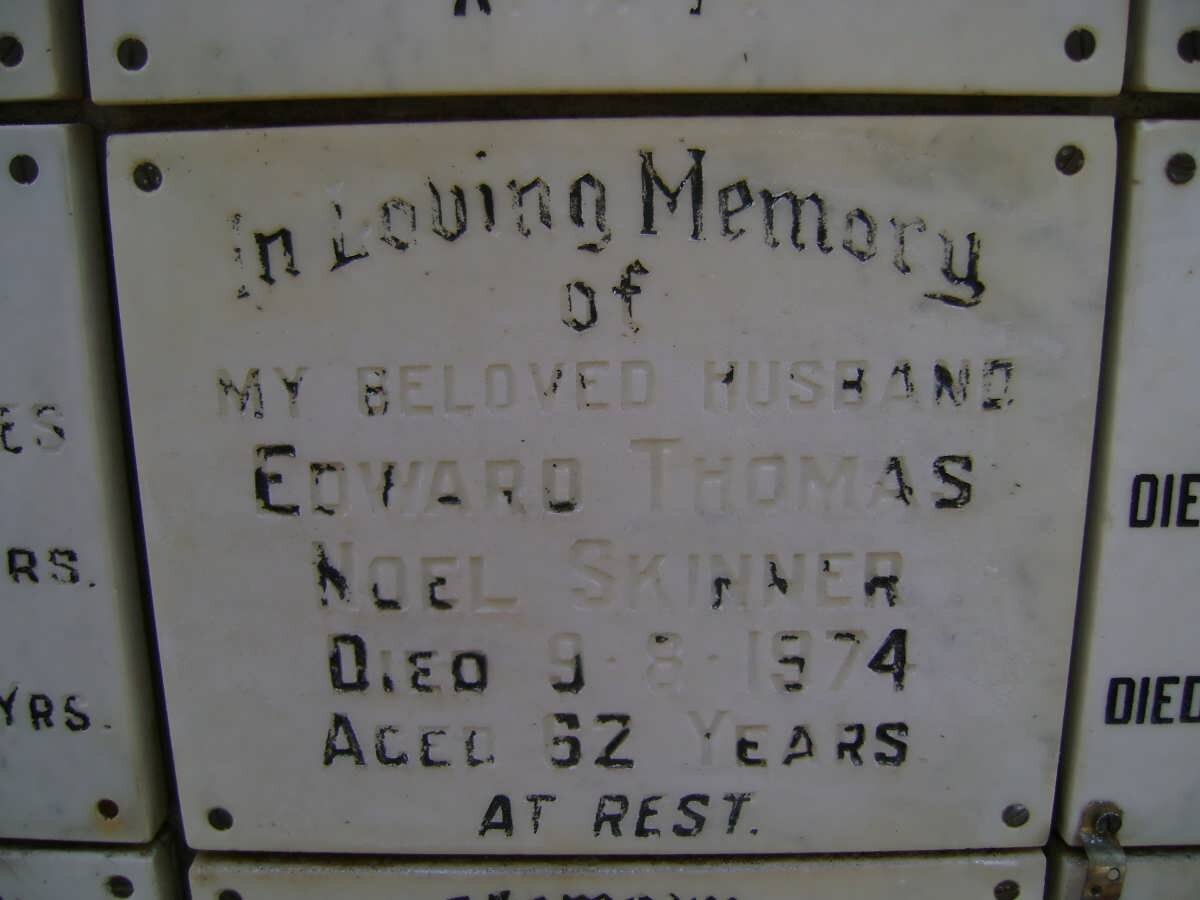 SKINNER Edward Thomas Noel -1974