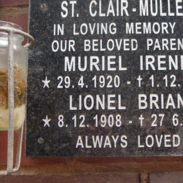 St CLAIR-MULLEY Lionel Brian 1908-1979 &amp; Muriel Irene 1920-1966