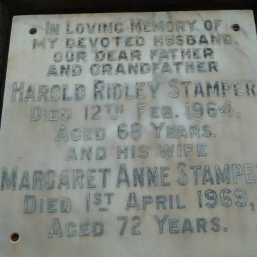 STAMPER Harold Ridley -1964 &amp; Margaret Anne -1969
