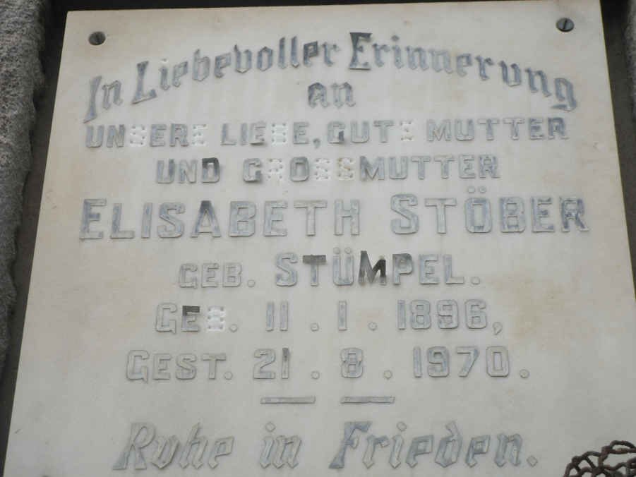 STÖBER Elisabeth nee STÜMPEL 1896-1970