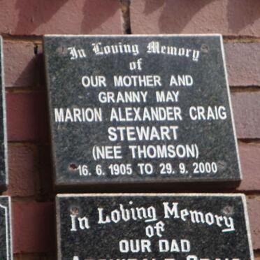 STEWART Marion Alexander Craig nee THOMSON 1905-2000