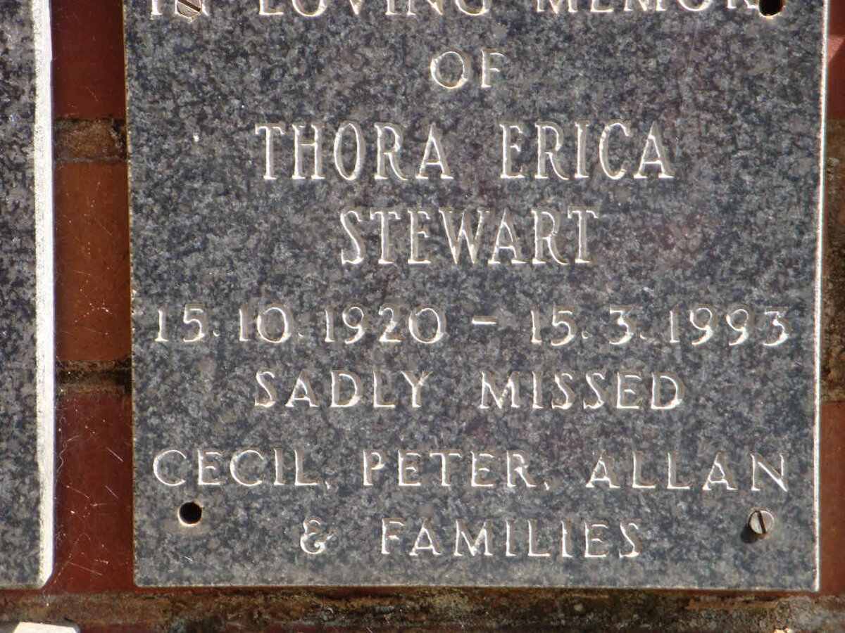 STEWART Thora Erica 1920-1993
