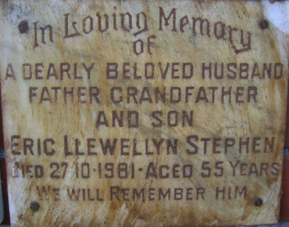 STEPHEN Eric Llewellyn -1981