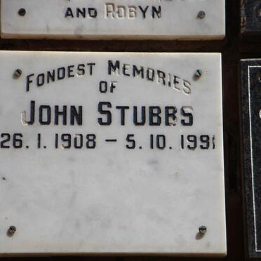 STUBBS John 1908-1991