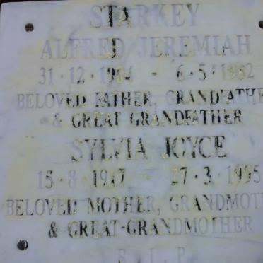 STARKEY Alfred Jeremiah 1904-1982 &amp; Sylvia Joyce 1917-1995