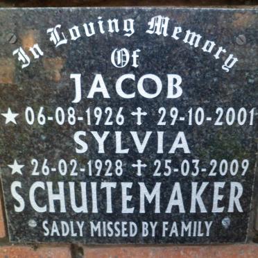 SCHUITEMAKER Jacob 1926-2001 &amp; Sylvia 1928-2009