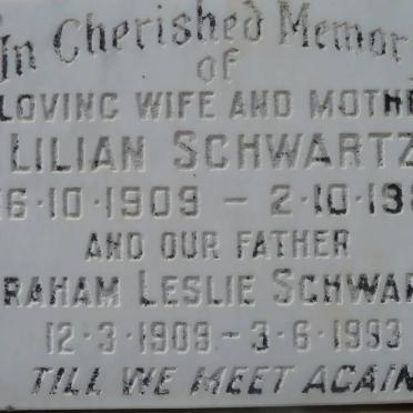 SCHWARTZ Graham Leslie 1909-1993 &amp; Lilian 1909-1981