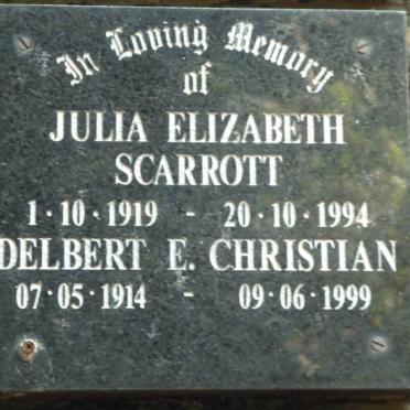 SCARROTT Julia Elizabeth 1919-1994 :: CHRISTIAN Delbert E. 1914-1999