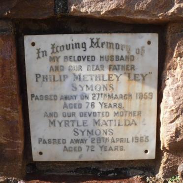 SYMONS Philip Methley -1959 &amp; Myrtle Matilda -1965
