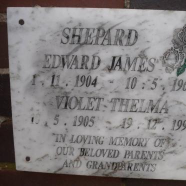 SHEPARD Edward James 1904-1967 &amp; Violet Thelma 1905-1993