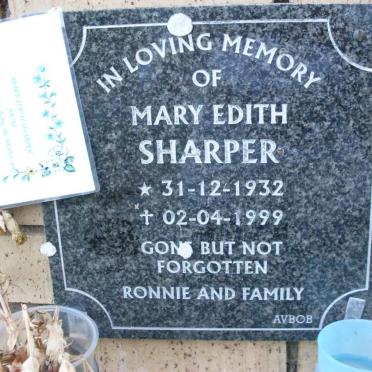 SHARPER Mary Edith 1932-1999