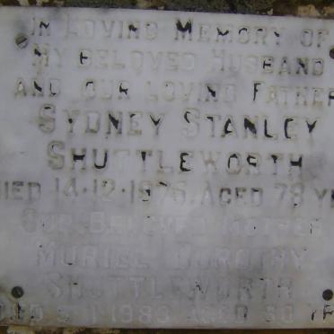 SHUTTLEWORTH Sydney Stanley -1976 &amp; Muriel Dorothy -1983