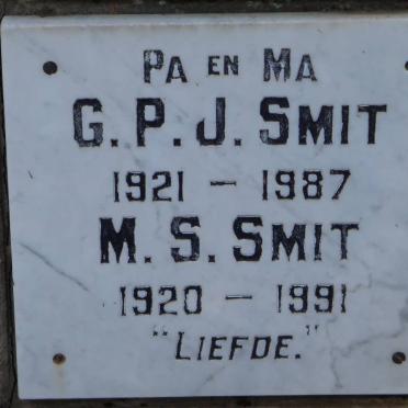 SMIT G.P.J. 1921-1987 &amp; M.S. 1920-1991