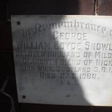 SNOWLING George William Joyce -1968