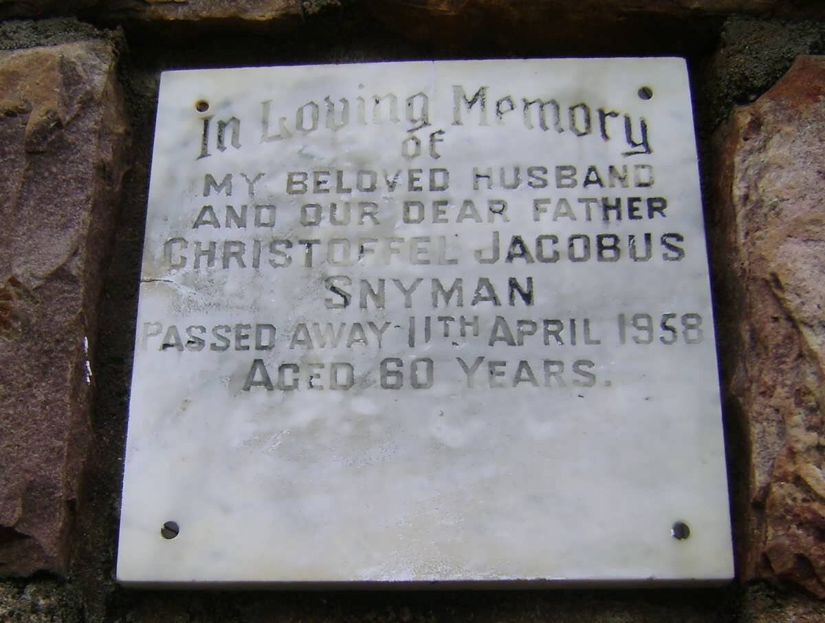 SNYMAN Christoffel Jacobus -1958