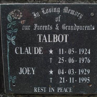 TALBOT Claude 1924-1976 &amp; Joey 1929-1995