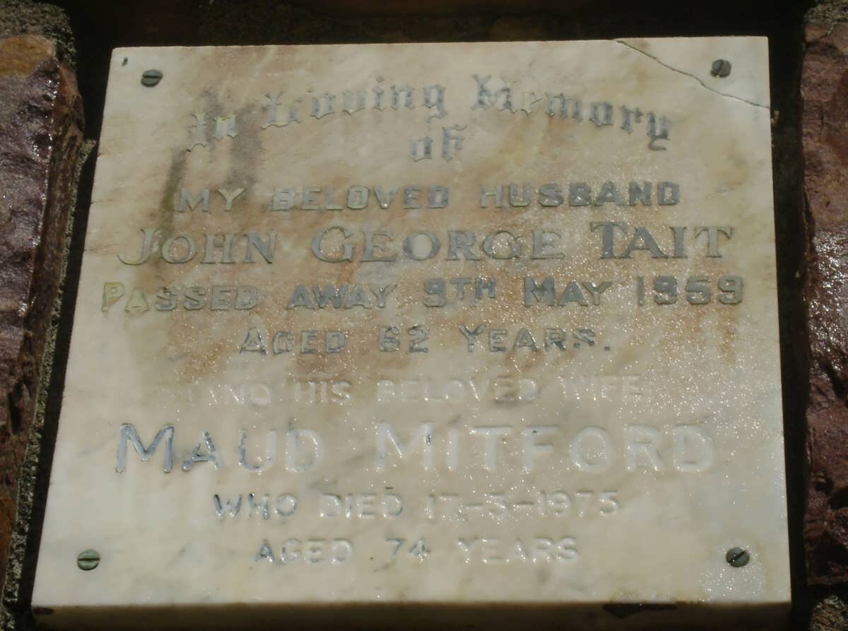 TAIT John George -1959 &amp; Maud MITFORD -1975