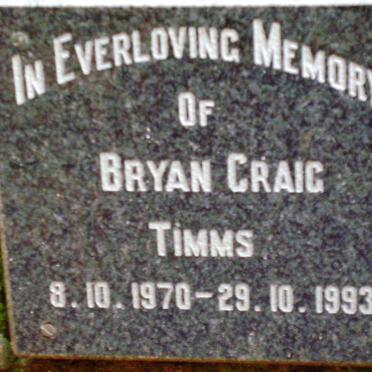 TIMMS Bryan Craig 1970-1993