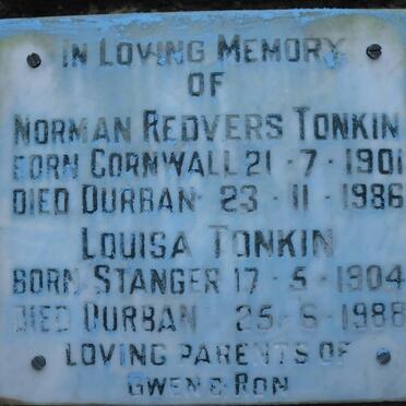TONKIN Norman Redvers 1901-1986 &amp; Louisa 1904-1988