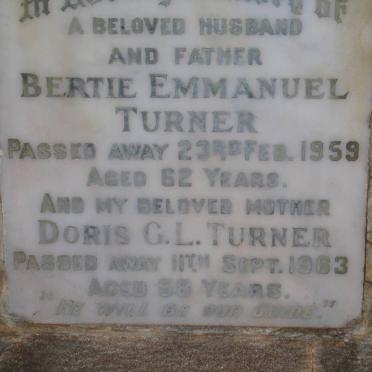 TURNER Bertie Emmanuel -1959 &amp; Doris G.L. -1963