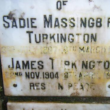 TURKINGTON James 1904-1982 &amp; Sadie Massingbird 1807-1981
