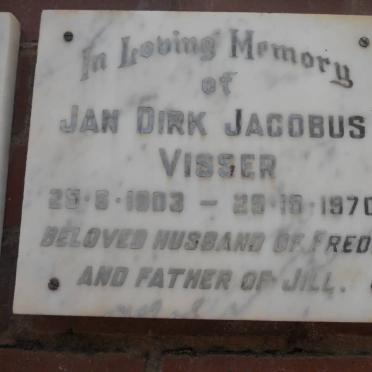 VISSER Jan Dirk Jacobus 1903-1970